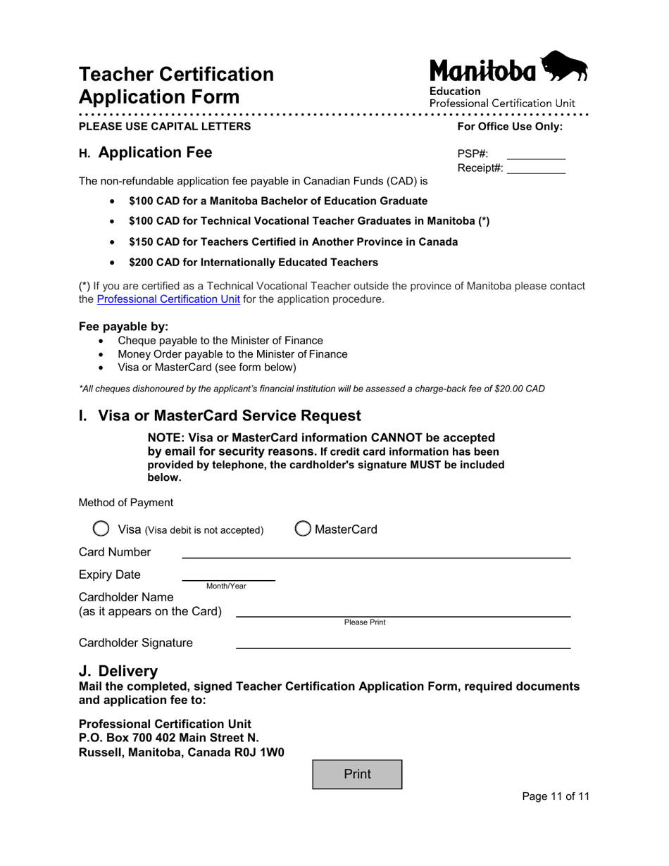 Manitoba Canada Teacher Certification Application Form Fill Out Sign Manitoba Canada Teacher Certification Application Form Fill Out Sign