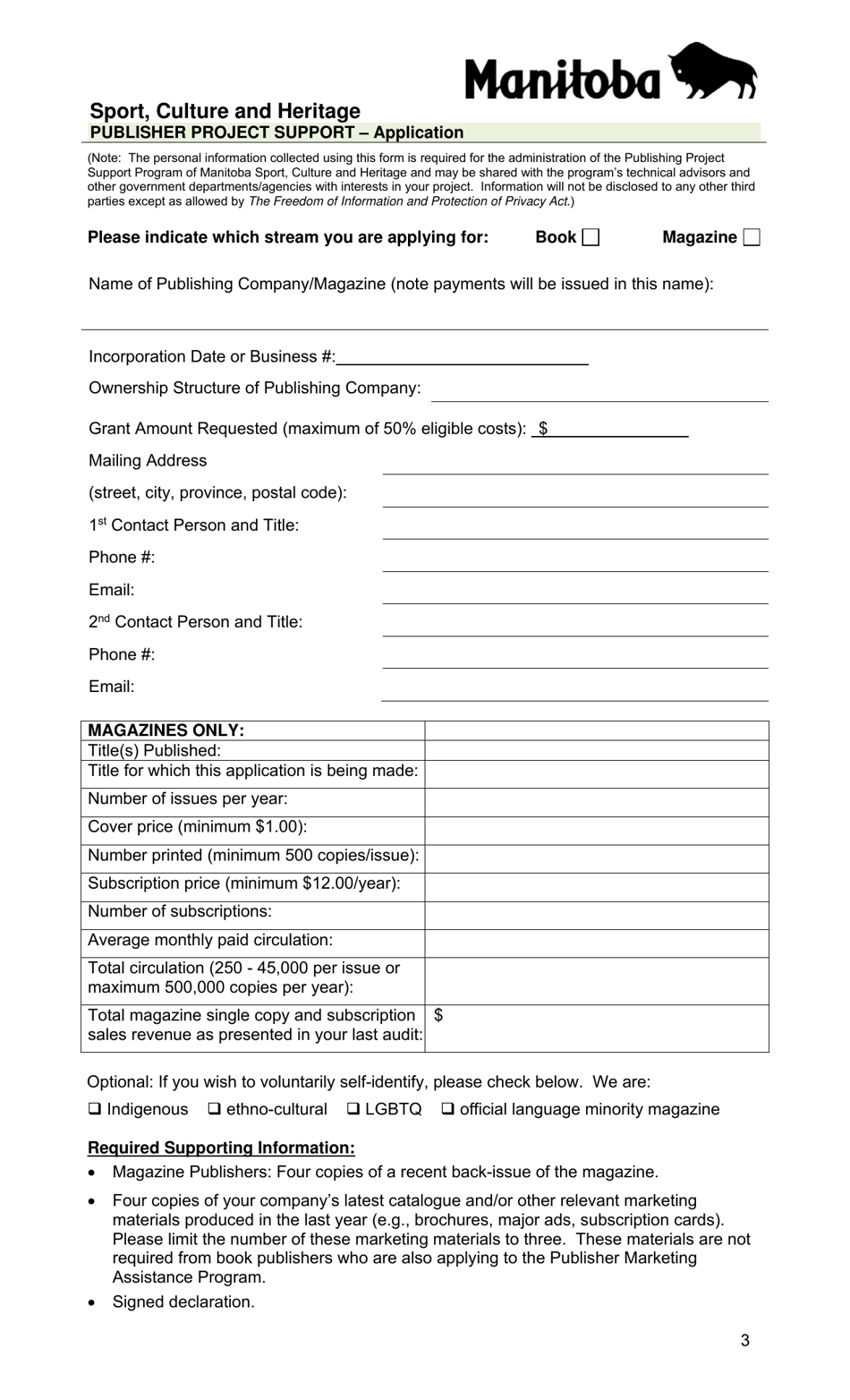 Publisher Project Support - Application - Manitoba, Canada, Page 3