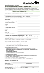 Arts Development Project Support Application Form - Manitoba, Canada, Page 3