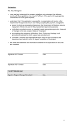 Arts Development Project Support Application Form - Manitoba, Canada, Page 6