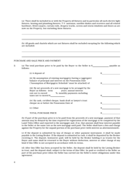 Form 1 Residential Form of Offer to Purchase - Manitoba, Canada, Page 2