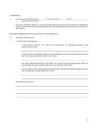 Form 1 Residential Form of Offer to Purchase - Manitoba, Canada, Page 3