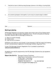 Beverage Distributor Registration Form - Prince Edward Island, Canada, Page 2