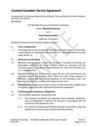 Document preview: Form FOR-30A Contract Caretaker Service Agreement - Sample - Manitoba, Canada