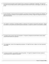 Form 27 Application to Amend Business Authorization - Manitoba, Canada (English/French), Page 2