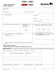 Form 6 &quot;Application for Supplementary Certificate of Registration&quot; - Manitoba, Canada