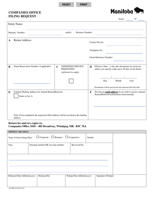 Application for Cancellation of Registration - Manitoba, Canada