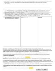 Form 23 Offering Statement - the Cooperatives Act - Manitoba, Canada (English/French), Page 2