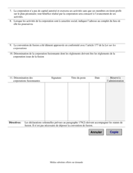 Statuts De Fusion (Corporation Sans Capital-Actions) - Manitoba, Canada (French), Page 3