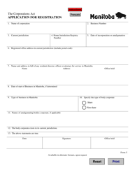 Form 5 Application for Registration - Manitoba, Canada, Page 2
