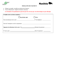 Demande De Certificats Ou De Copies - Manitoba, Canada (French), Page 2