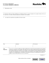 Forme 10 Clauses De Modificatrices - Manitoba, Canada (French), Page 2