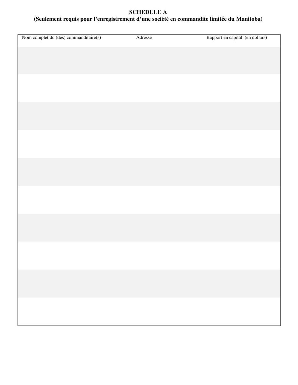 Enregistrement Dune Societe En Commandite - Manitoba, Canada (French), Page 4