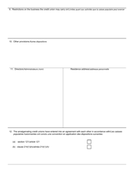 Form 8 Articles of Amalgamation - Credit Unions - Manitoba, Canada (English/French), Page 4