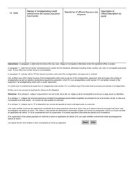 Form 8 Articles of Amalgamation - Credit Unions - Manitoba, Canada (English/French), Page 5