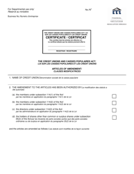 Document preview: Form 6 Articles of Amendment - Manitoba, Canada (English/French)