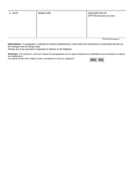 Form 6 Articles of Amendment - Manitoba, Canada (English/French), Page 2