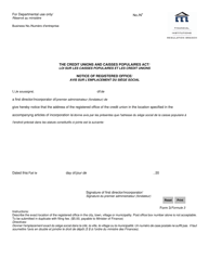 Form 3 &quot;Notice of Registered Office - Credit Unions&quot; - Manitoba, Canada (English/French)