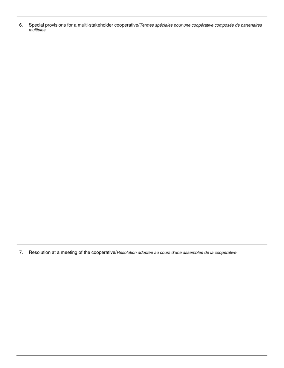 Form 5A Restated Articles of Incorporation - Multi-Stakeholder Cooperatives - Manitoba, Canada (English / French), Page 3
