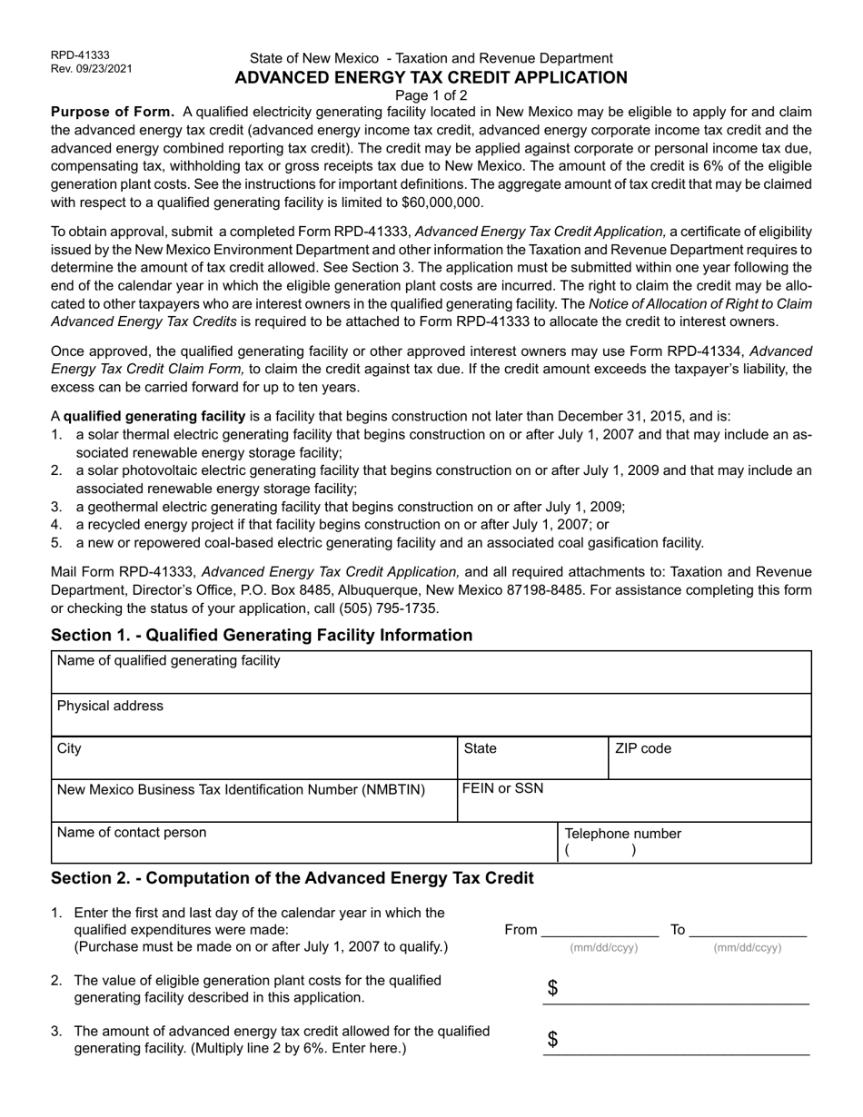 Form Rpd 41333 Fill Out Sign Online And Download Printable Pdf New Mexico Templateroller 1508