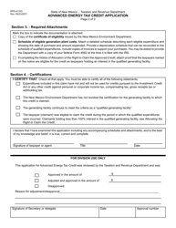Form RPD-41333 Advanced Energy Tax Credit Application - New Mexico, Page 2