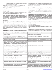Instructions for Form PIT-RC New Mexico Rebate and Credit Schedule - New Mexico, Page 2