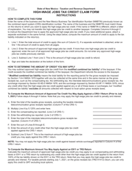 Form RPD-41290 High-Wage Jobs Tax Credit Claim Form - New Mexico, Page 2