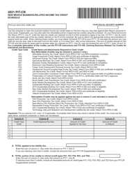 Document preview: Form PIT-CR Business-Related Income Tax Credit Schedule - New Mexico, 2021