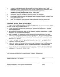 Form DSS-6905 Work Experience/Community Service Agreement - North Carolina, Page 2