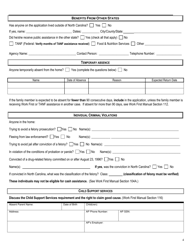 Form DSS-8228 Work First Cash Assistance Application and Review Documentation Workbook - North Carolina, Page 4