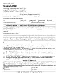 Document preview: Form BOE-305-AG Authorization of Agent/Designation of Attorney - California