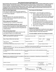 Form DSS5023 &quot;Direct Deposit Enrollment Authorization Form&quot; - North Carolina