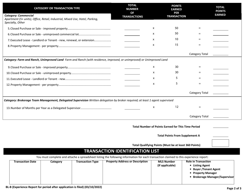 TREC Form BL-B Supplement B - Fill Out, Sign Online And Download ...