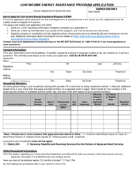 Document preview: Form DSS-8178L Low Income Energy Assistance Program Application - North Carolina