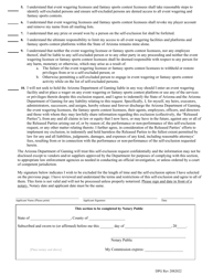 Event Wagering and Fantasy Sports Contests Self-exclusion Form - Arizona, Page 4