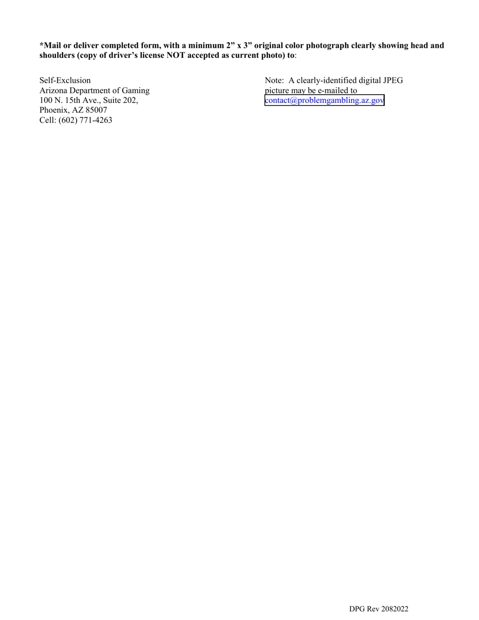 Event Wagering and Fantasy Sports Contests Self-exclusion Form - Arizona, Page 5