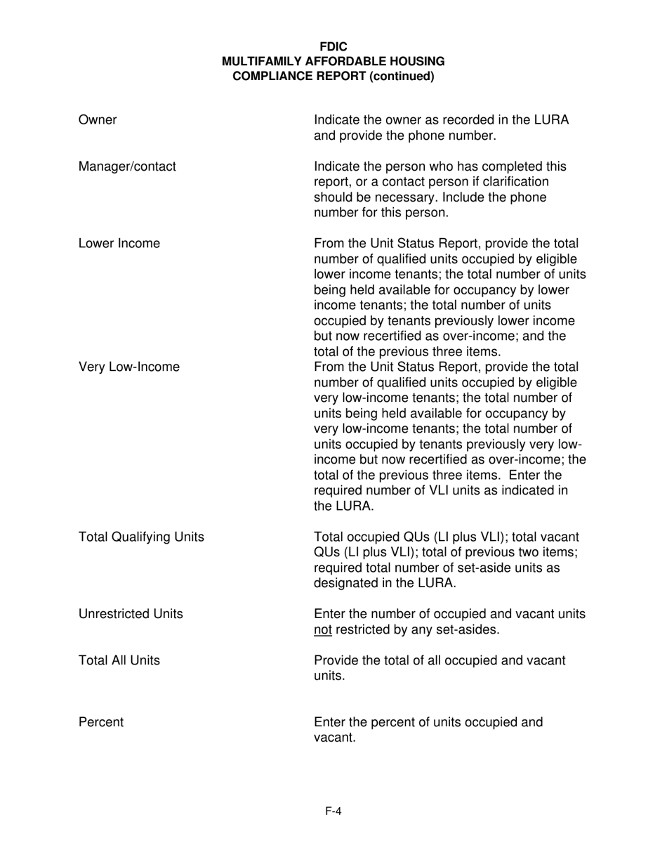 Fdic Multifamily Affordable Housing Compliance Report Fill Out, Sign Online and Download PDF
