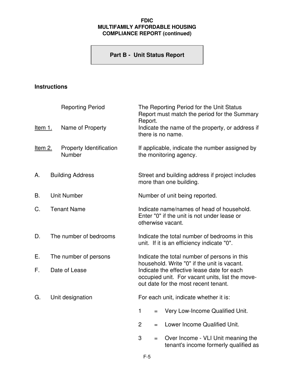 Fdic Multifamily Affordable Housing Compliance Report Fill Out, Sign Online and Download PDF