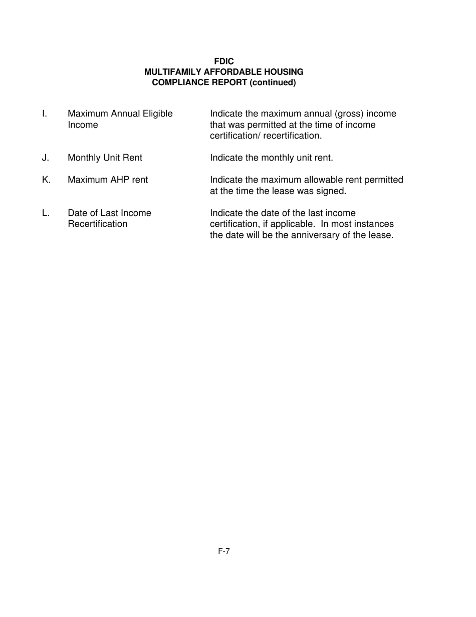 Fdic Multifamily Affordable Housing Compliance Report, Page 7