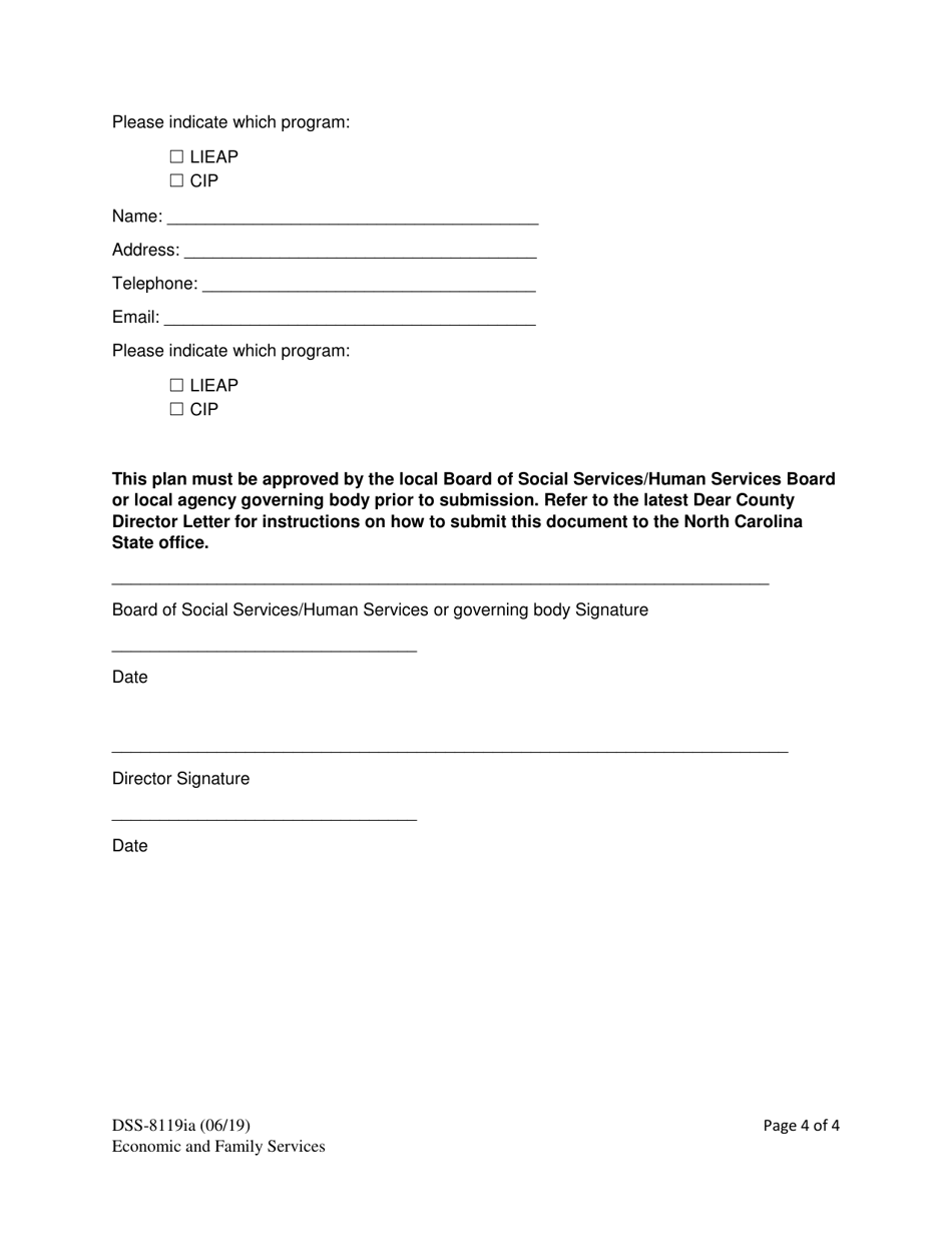 Form DSS-8119IA Energy Programs Outreach Plan - North Carolina, Page 4