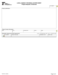 Form 734-5151 Local Agency Technical Scope Sheet - Oregon, Page 2