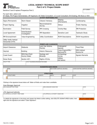 Form 734-5151 Local Agency Technical Scope Sheet - Oregon, Page 3