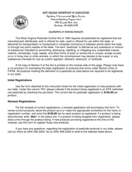 Application for Registration of Pesticide Products - West Virginia, Page 2