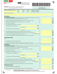 Document preview: Schedule UB Business Credits - Washington, D.C.