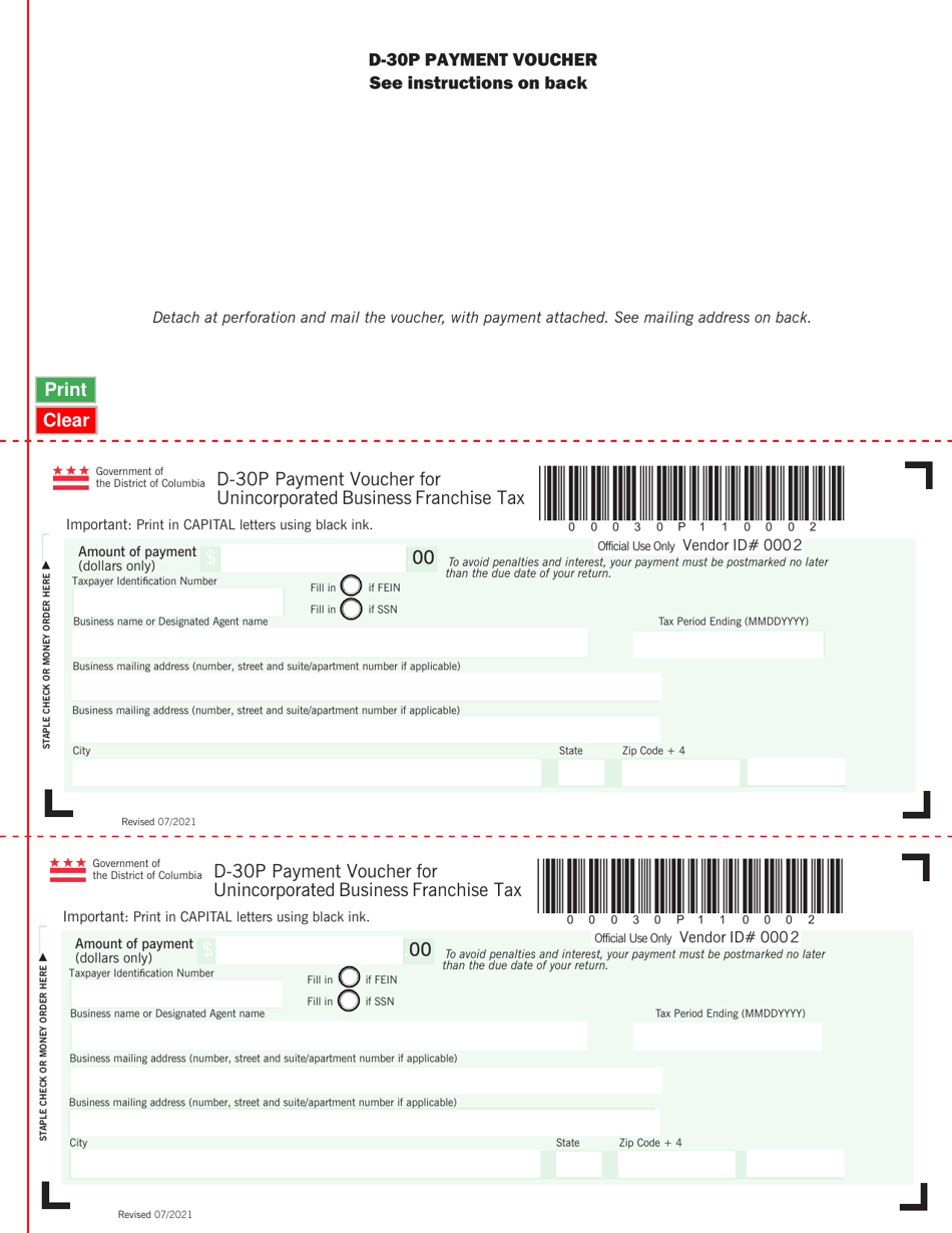 Form D30P Fill Out, Sign Online and Download Fillable PDF