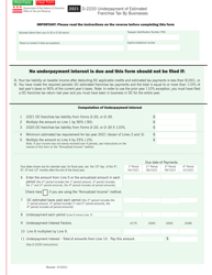 Document preview: Form D-2220 Underpayment of Estimate Franchise Tax by Businesses - Washington, D.C., 2021