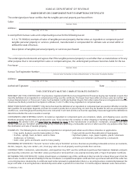 Document preview: Form ST-28D Ingredient or Component Part Exemption Certificate - Kansas