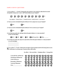 Hospital Staff Relationships Evaluation Survey Form