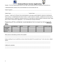 National Honor Society Application Form - Suffolk Public Schools - Suffolk, Virginia, Page 4