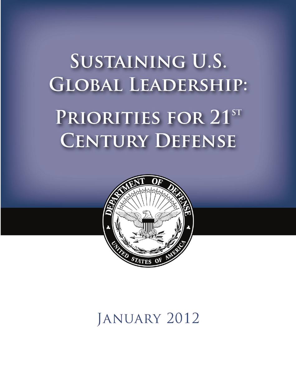 Sustaining U.S. Global Leadership: Priorities for 21st Century Defense, Page 1